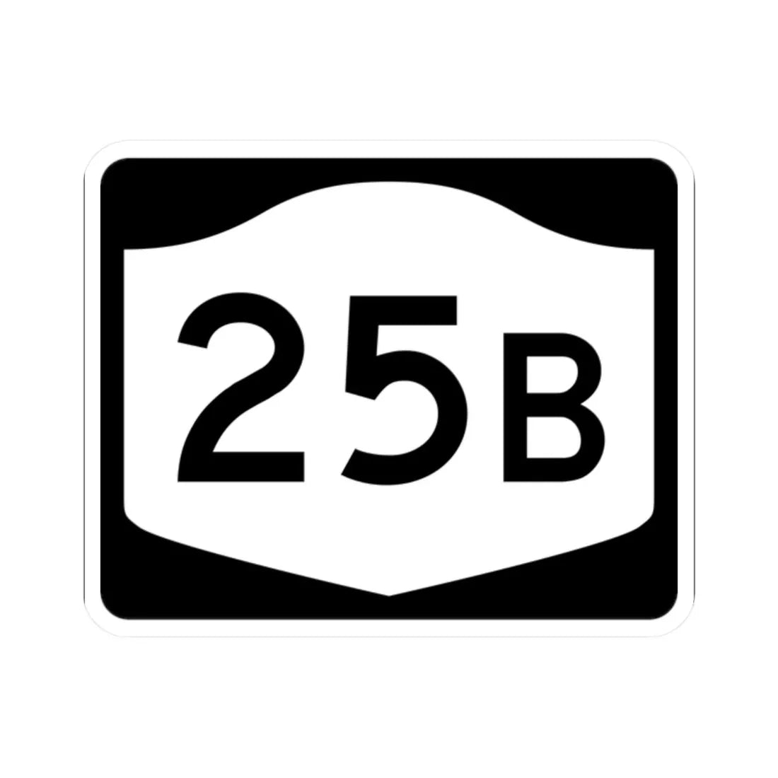 NY-25B (New York) (Road Sign) STICKER Vinyl Kiss-Cut Decal 2 Inch White - The Sticker Space