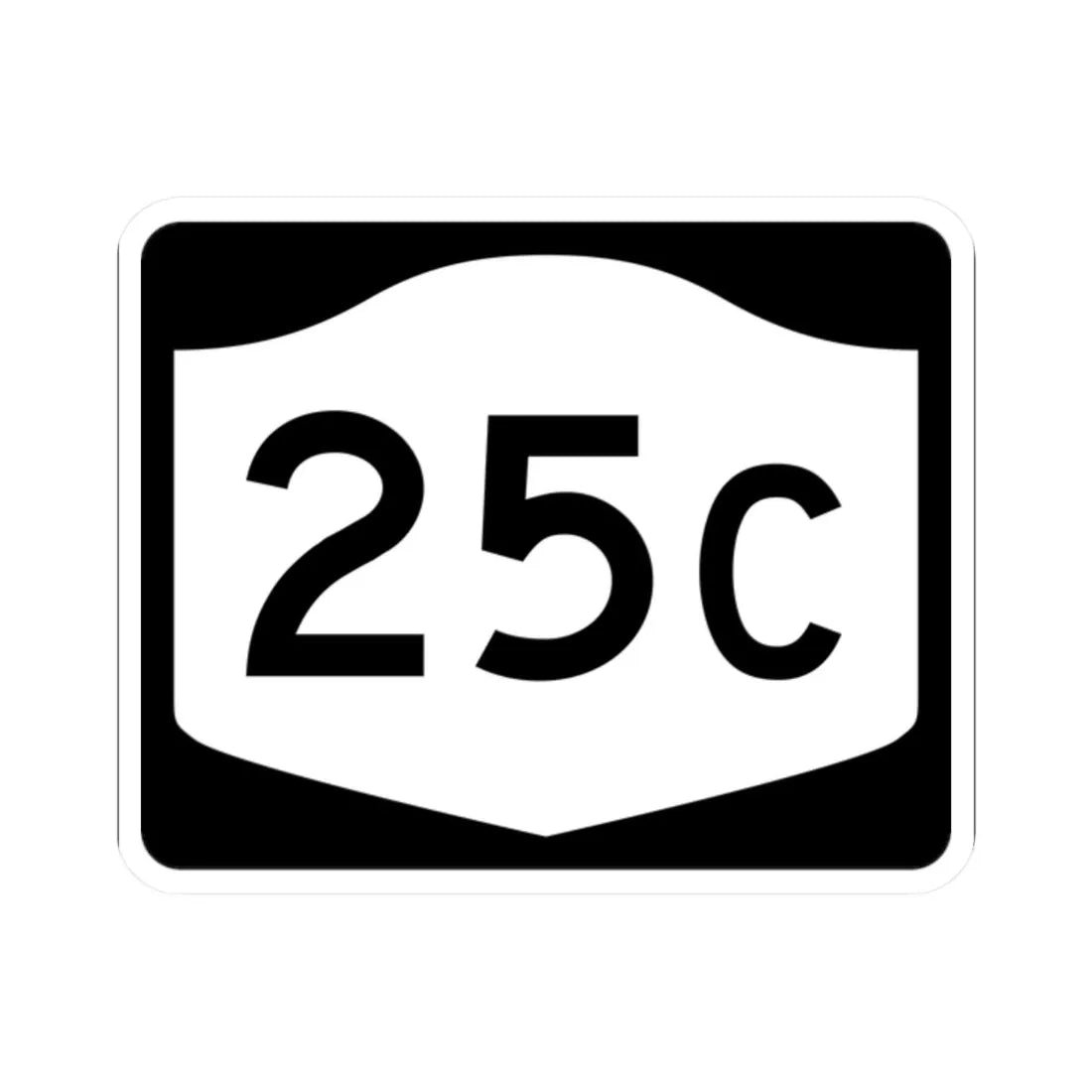 NY-25C (New York) (Road Sign) STICKER Vinyl Kiss-Cut Decal 2 Inch White - The Sticker Space