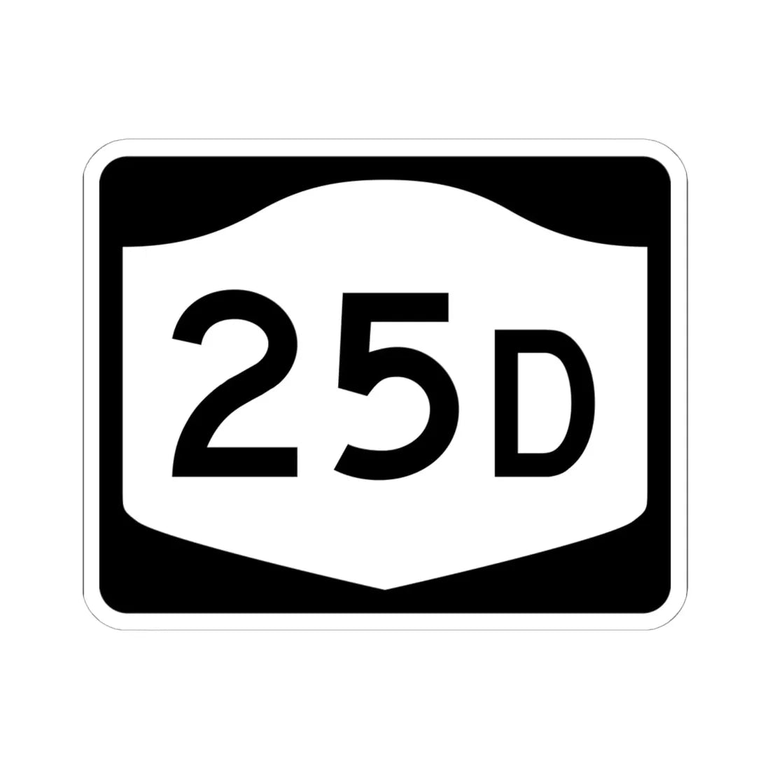 NY-25D (New York) (Road Sign) STICKER Vinyl Kiss-Cut Decal 6 Inch White - The Sticker Space