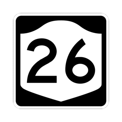 NY-26 (New York) (Road Sign) STICKER Vinyl Kiss-Cut Decal 4 Inch White - The Sticker Space