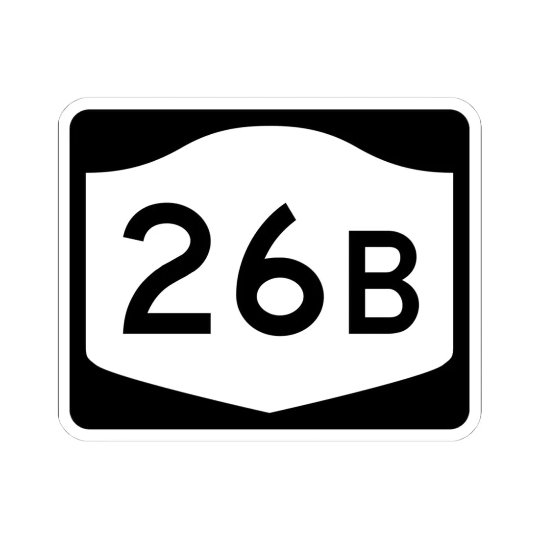 NY-26B (New York) (Road Sign) STICKER Vinyl Kiss-Cut Decal 4 Inch White - The Sticker Space