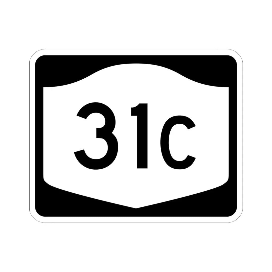 NY-31C (New York) (Road Sign) STICKER Vinyl Kiss-Cut Decal 6 Inch White - The Sticker Space