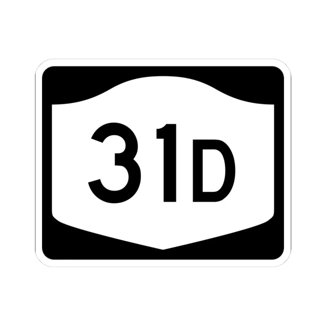 NY-31D (New York) (Road Sign) STICKER Vinyl Kiss-Cut Decal 3 Inch White - The Sticker Space