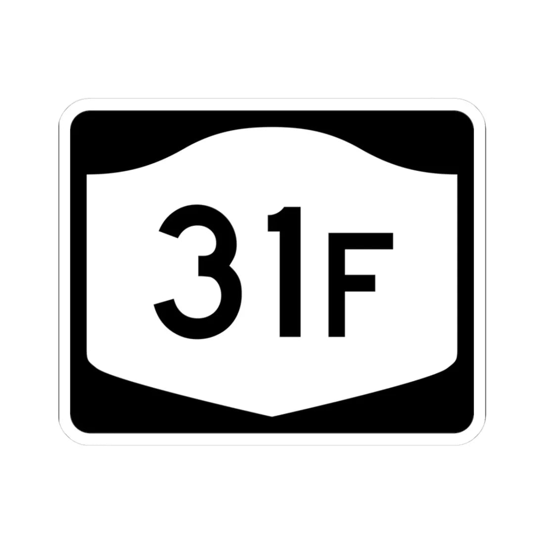 NY-31F (New York) (Road Sign) STICKER Vinyl Kiss-Cut Decal 3 Inch White - The Sticker Space