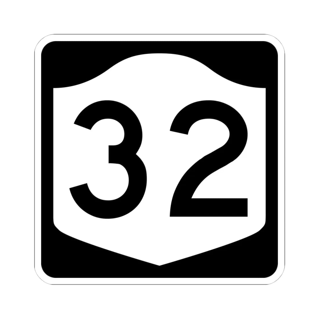 NY-32 (New York) (Road Sign) STICKER Vinyl Kiss-Cut Decal 4 Inch White - The Sticker Space