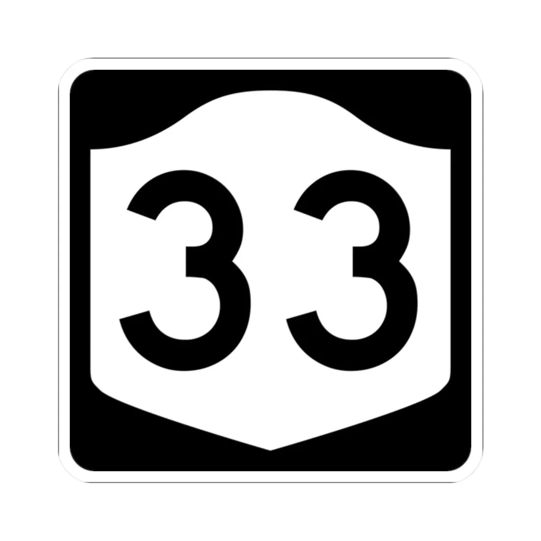 NY-33 (New York) (Road Sign) STICKER Vinyl Kiss-Cut Decal 2 Inch White - The Sticker Space