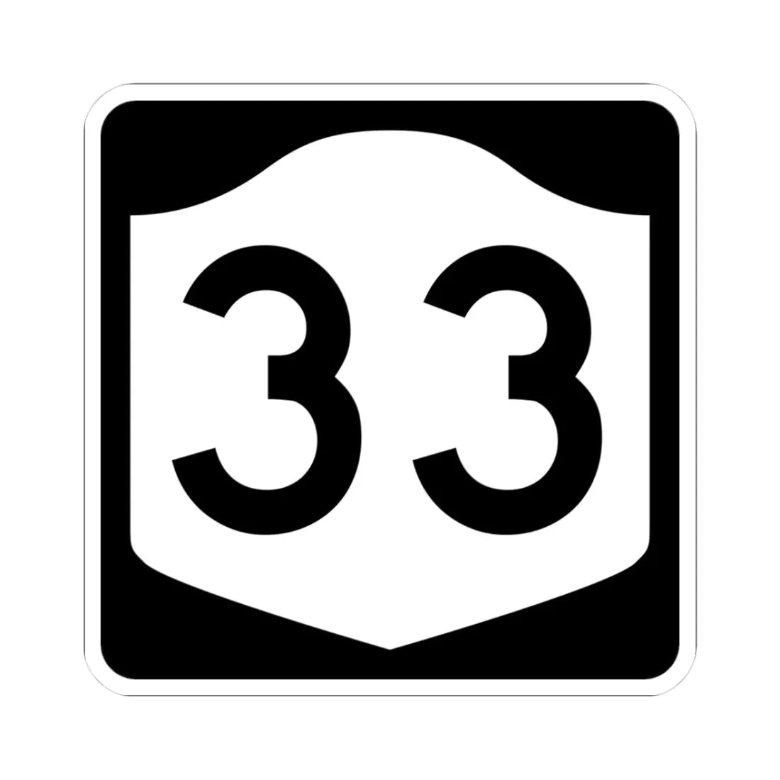NY-33 (New York) (Road Sign) STICKER Vinyl Kiss-Cut Decal 3 Inch White - The Sticker Space
