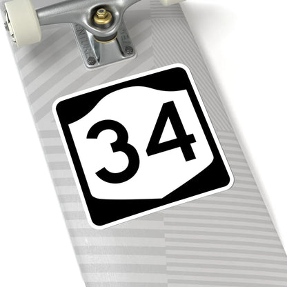 NY-34 (New York) (Road Sign) STICKER Vinyl Kiss-Cut Decal - The Sticker Space