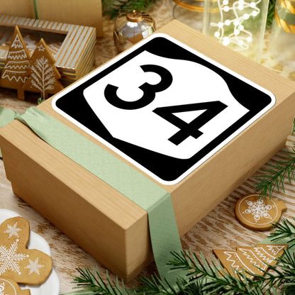 NY-34 (New York) (Road Sign) STICKER Vinyl Kiss-Cut Decal - The Sticker Space