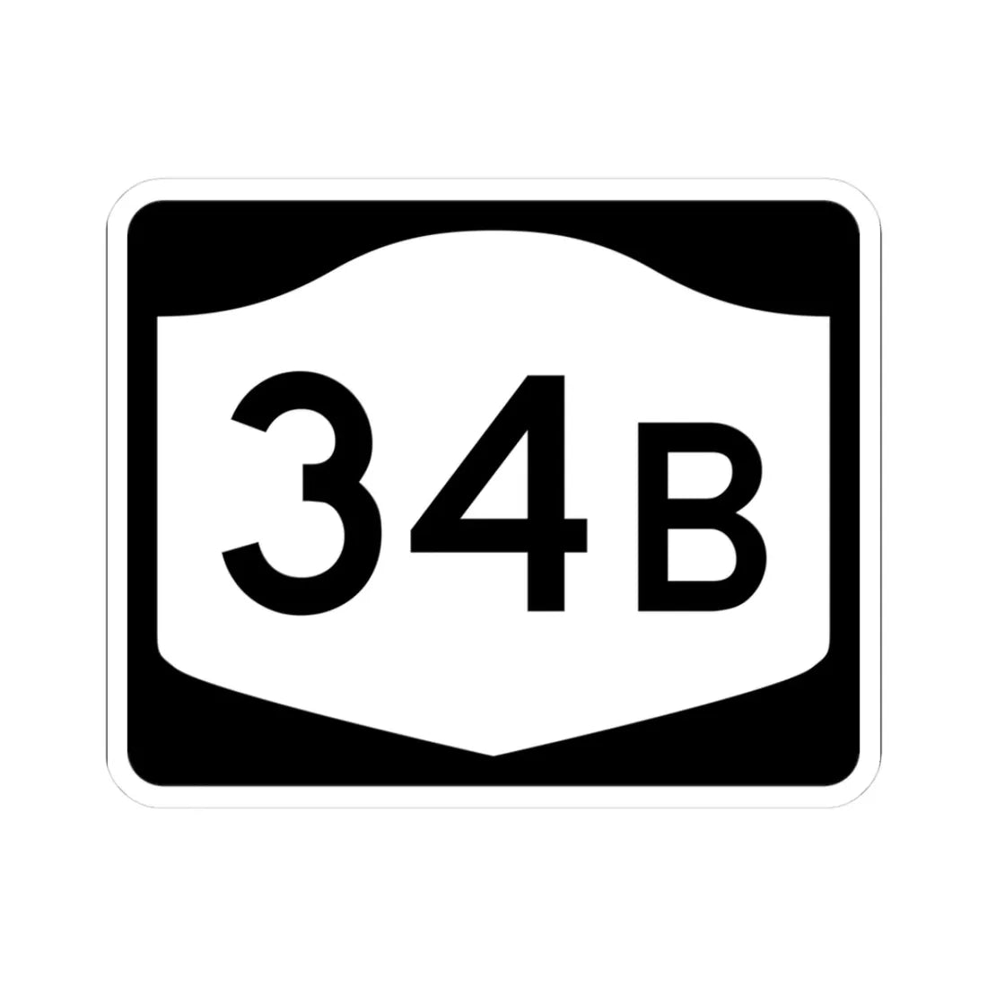 NY-34B (New York) (Road Sign) STICKER Vinyl Kiss-Cut Decal 3 Inch White - The Sticker Space