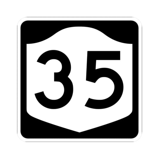 NY-35 (New York) (Road Sign) STICKER Vinyl Kiss-Cut Decal 2 Inch White - The Sticker Space