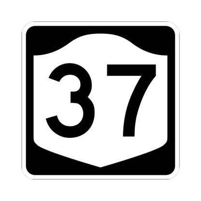 NY-37 (New York) (Road Sign) STICKER Vinyl Kiss-Cut Decal 3 Inch White - The Sticker Space