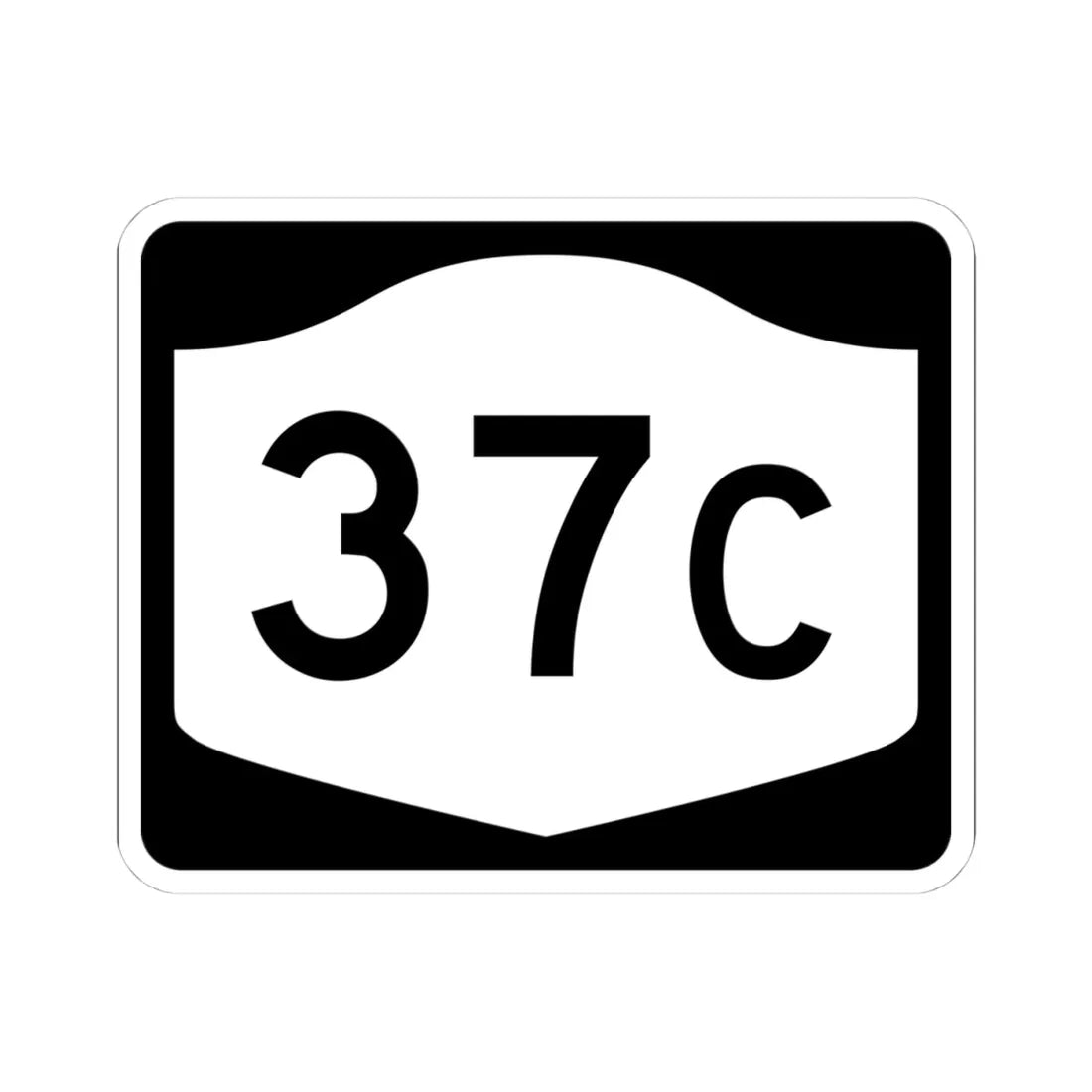 NY-37C (New York) (Road Sign) STICKER Vinyl Kiss-Cut Decal 4 Inch White - The Sticker Space