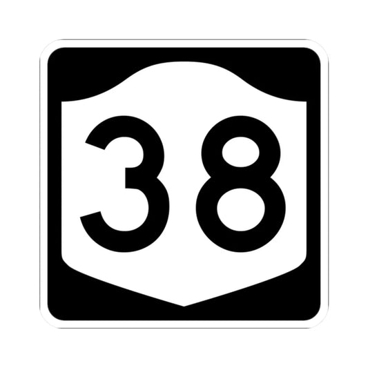 NY-38 (New York) (Road Sign) STICKER Vinyl Kiss-Cut Decal 2 Inch White - The Sticker Space
