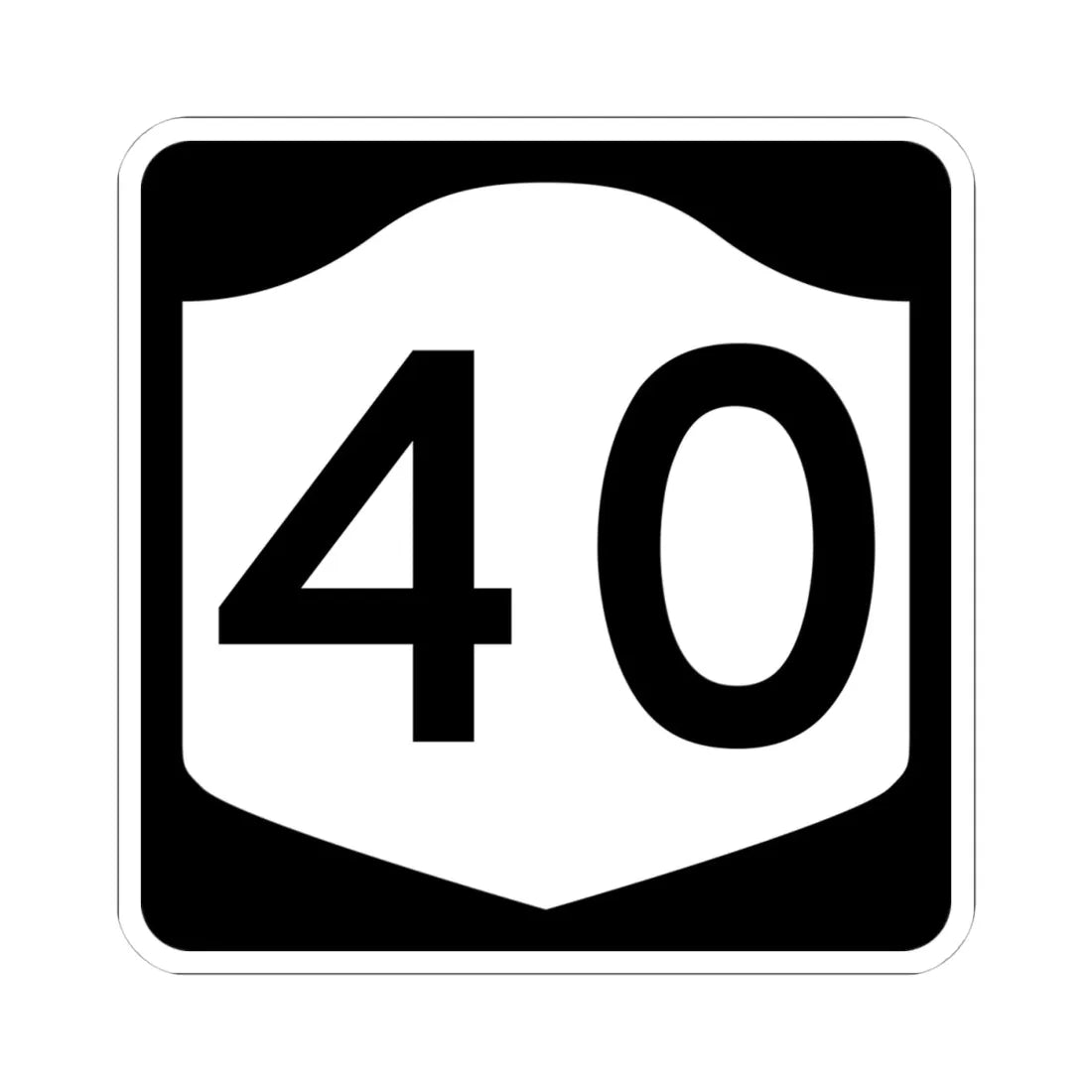 NY-40 (New York) (Road Sign) STICKER Vinyl Kiss-Cut Decal 4 Inch White - The Sticker Space