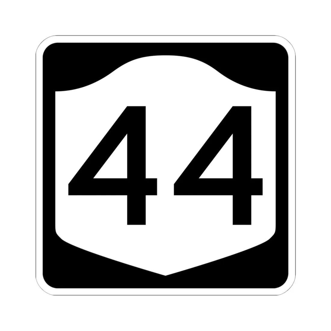 NY-44 (New York) (Road Sign) STICKER Vinyl Kiss-Cut Decal 6 Inch White - The Sticker Space