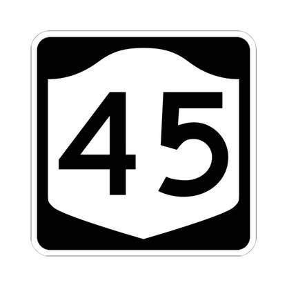 NY-45 (New York) (Road Sign) STICKER Vinyl Kiss-Cut Decal 6 Inch White - The Sticker Space
