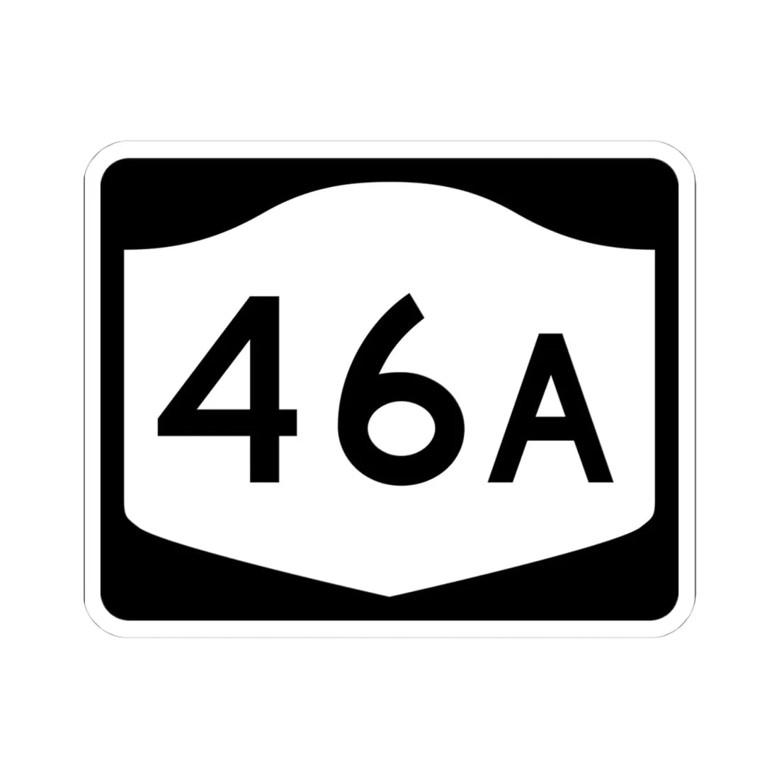 NY-46A (New York) (Road Sign) STICKER Vinyl Kiss-Cut Decal 4 Inch White - The Sticker Space
