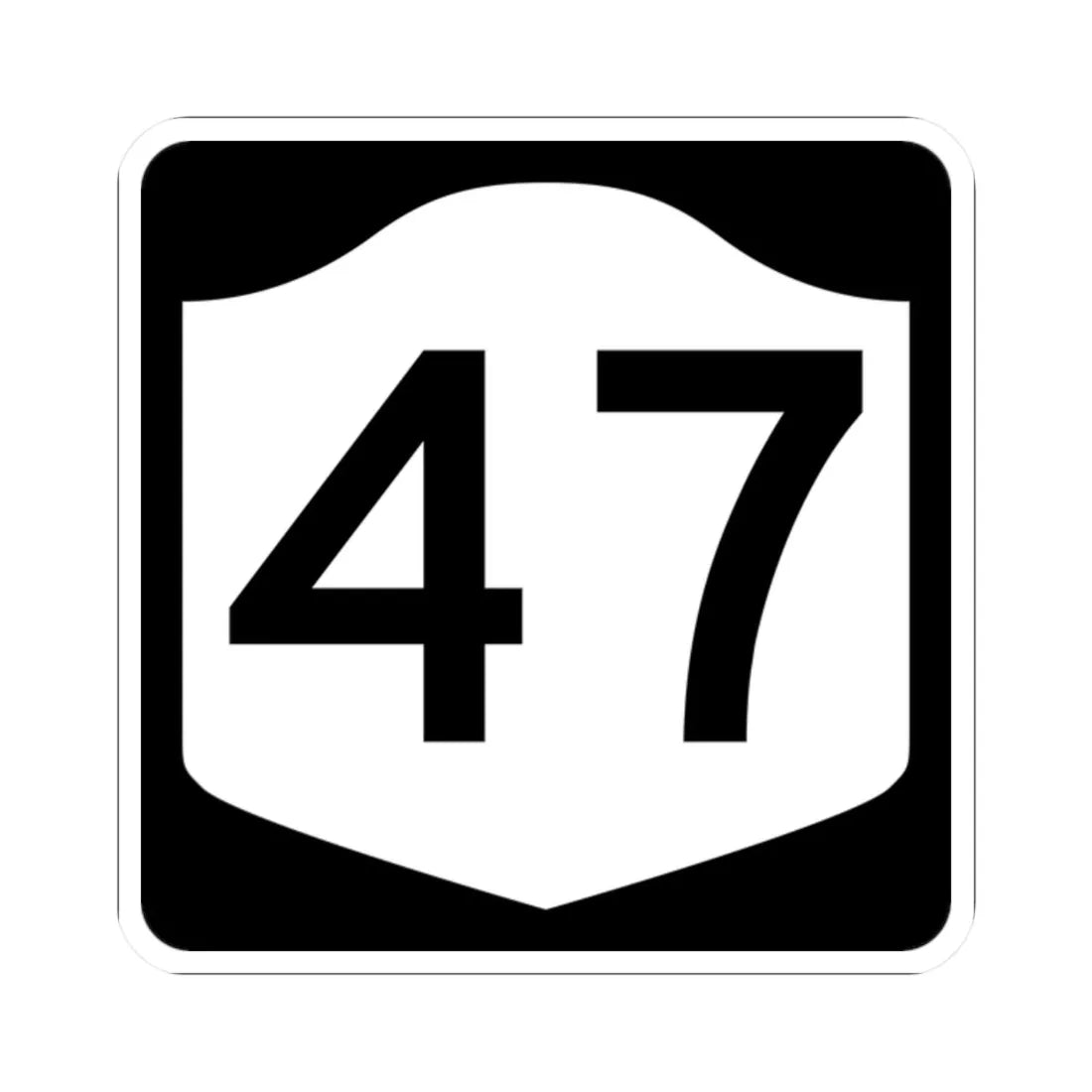 NY-47 (New York) (Road Sign) STICKER Vinyl Kiss-Cut Decal 2 Inch White - The Sticker Space