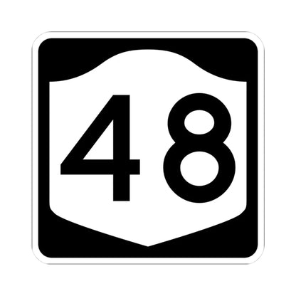 NY-48 (New York) (Road Sign) STICKER Vinyl Kiss-Cut Decal 3 Inch White - The Sticker Space
