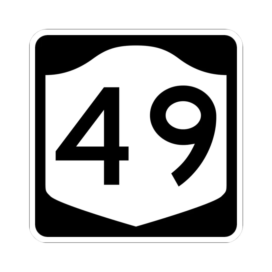 NY-49 (New York) (Road Sign) STICKER Vinyl Kiss-Cut Decal 3 Inch White - The Sticker Space