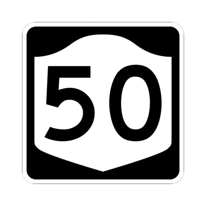 NY-50 (New York) (Road Sign) STICKER Vinyl Kiss-Cut Decal 4 Inch White - The Sticker Space