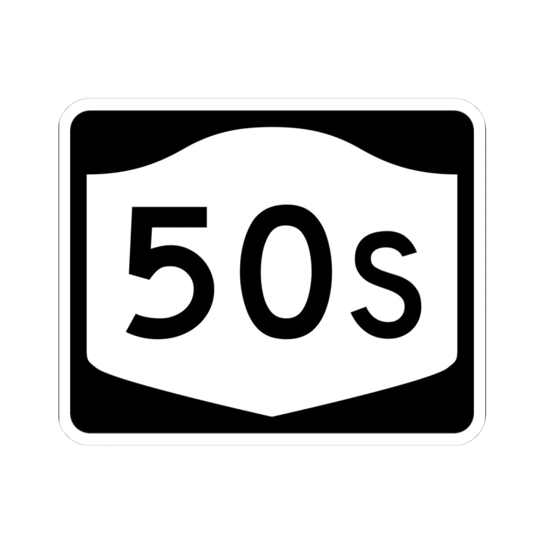 NY-50S (New York) (Road Sign) STICKER Vinyl Kiss-Cut Decal 3 Inch White - The Sticker Space