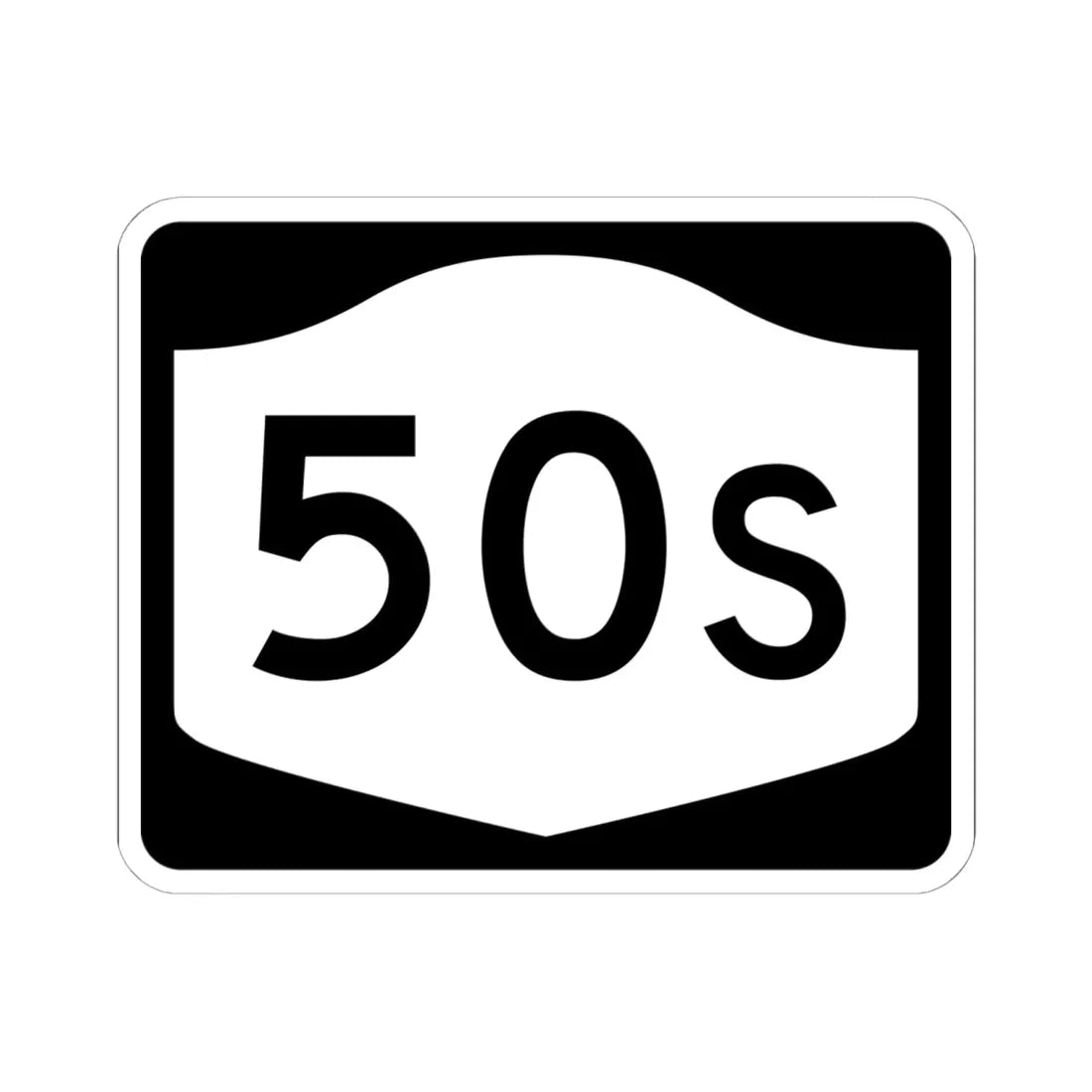NY-50S (New York) (Road Sign) STICKER Vinyl Kiss-Cut Decal 6 Inch White - The Sticker Space