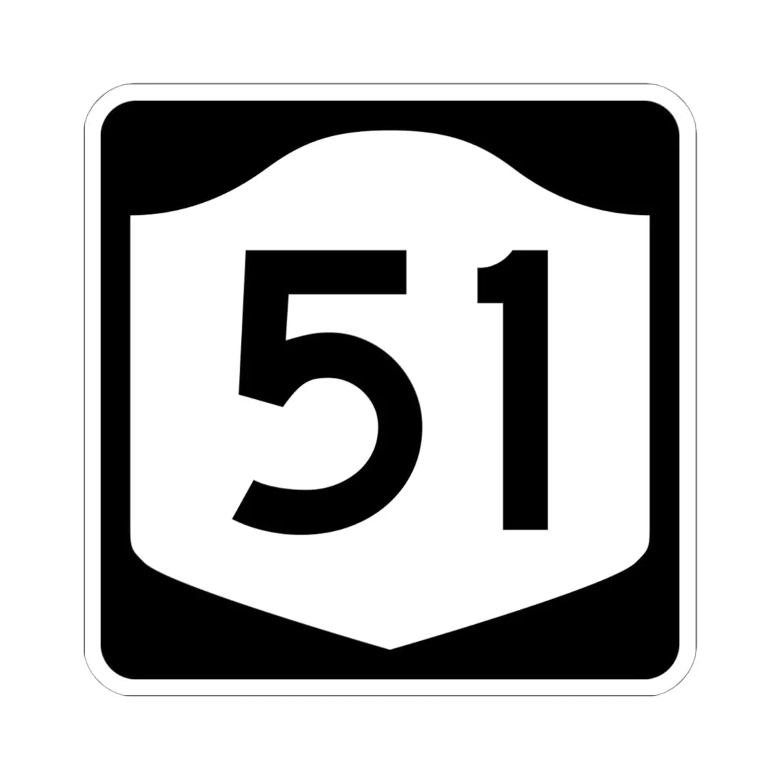 NY-51 (New York) (Road Sign) STICKER Vinyl Kiss-Cut Decal 6 Inch White - The Sticker Space