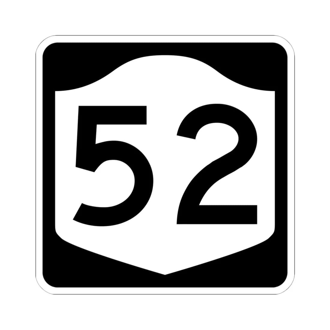 NY-52 (New York) (Road Sign) STICKER Vinyl Kiss-Cut Decal 6 Inch White - The Sticker Space