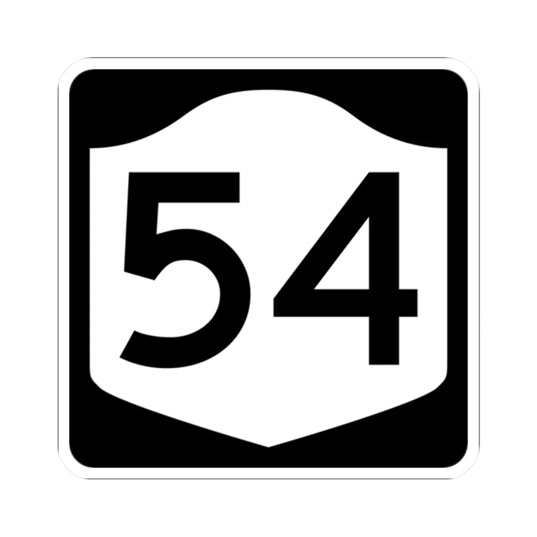 NY-54 (New York) (Road Sign) STICKER Vinyl Kiss-Cut Decal 2 Inch White - The Sticker Space