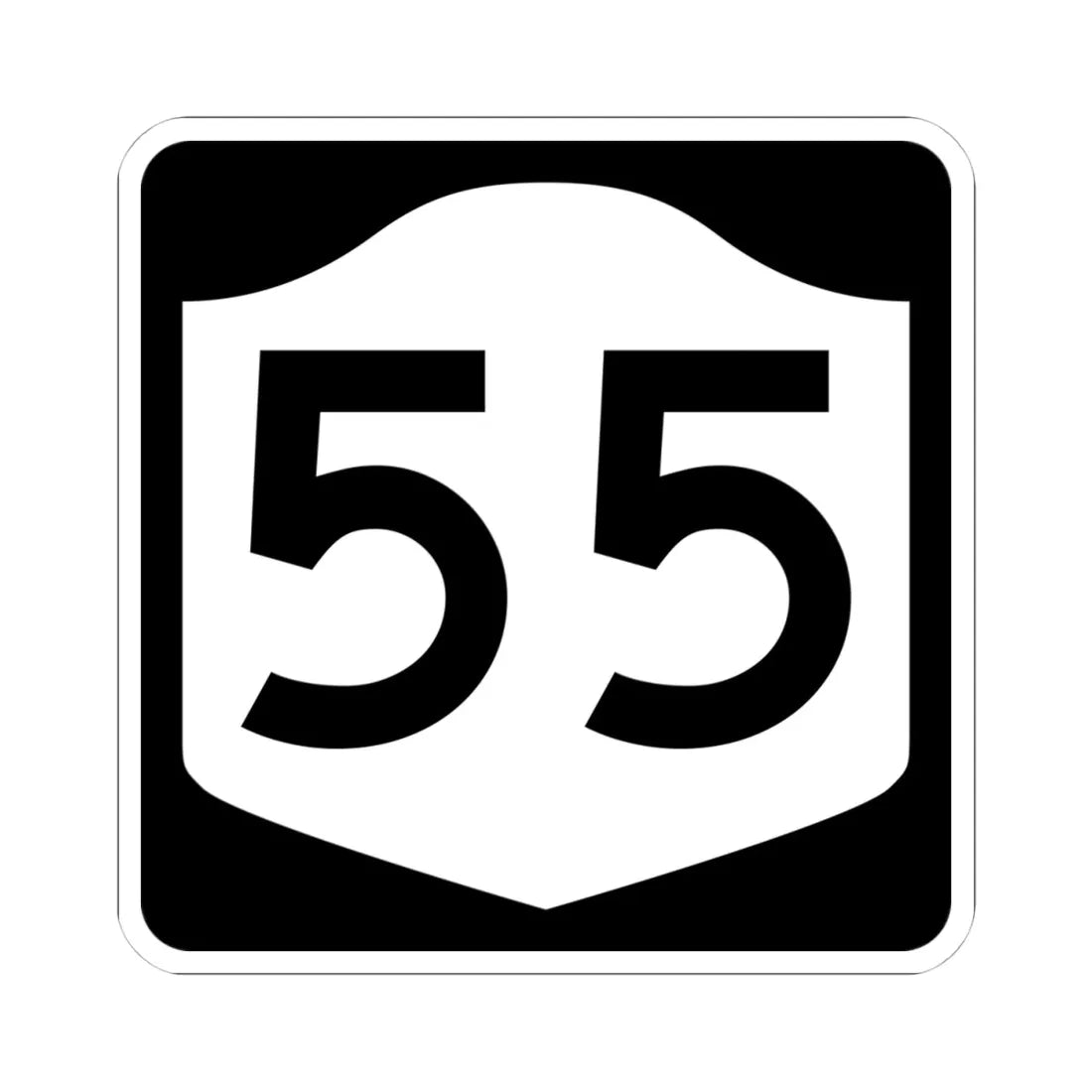 NY-55 (New York) (Road Sign) STICKER Vinyl Kiss-Cut Decal 4 Inch White - The Sticker Space