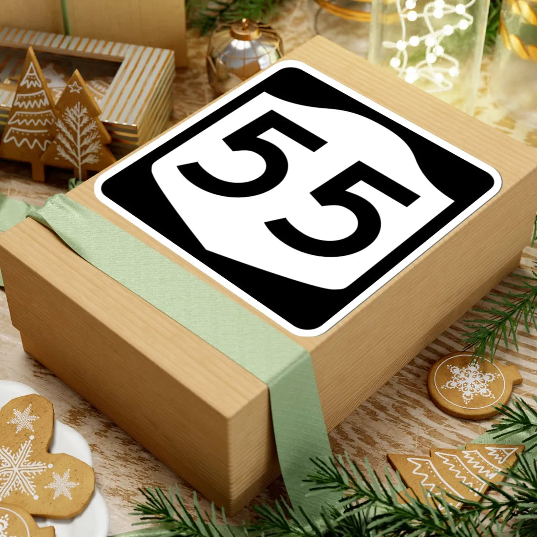 NY-55 (New York) (Road Sign) STICKER Vinyl Kiss-Cut Decal - The Sticker Space