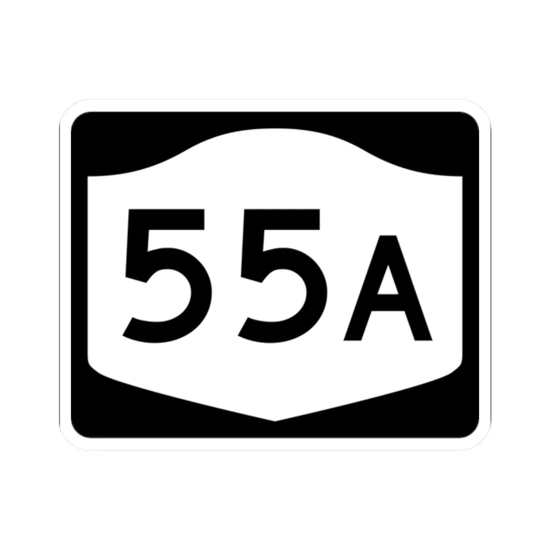 NY-55A (New York) (Road Sign) STICKER Vinyl Kiss-Cut Decal 2 Inch White - The Sticker Space
