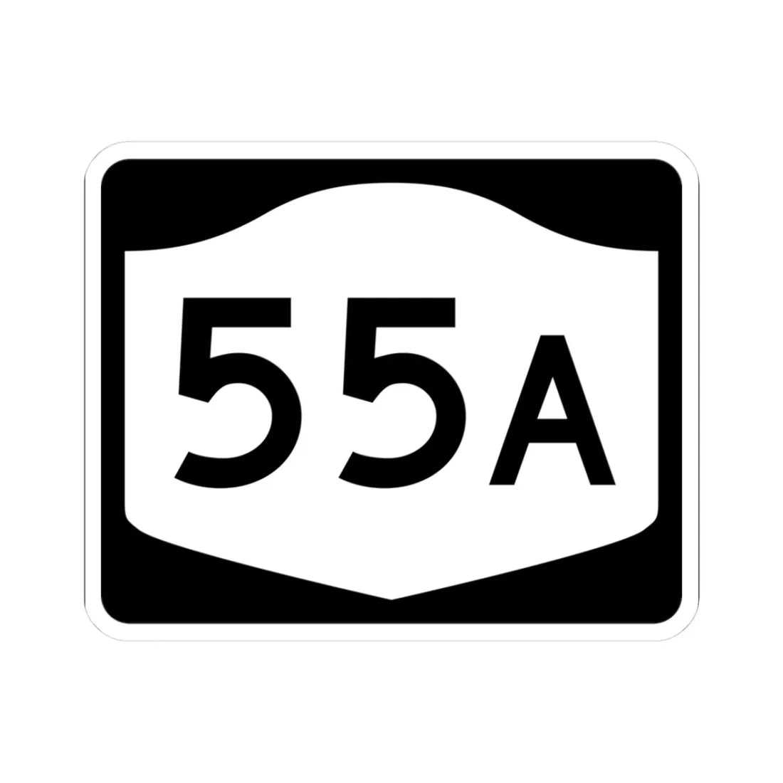 NY-55A (New York) (Road Sign) STICKER Vinyl Kiss-Cut Decal 3 Inch White - The Sticker Space