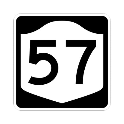 NY-57 (New York) (Road Sign) STICKER Vinyl Kiss-Cut Decal 3 Inch White - The Sticker Space