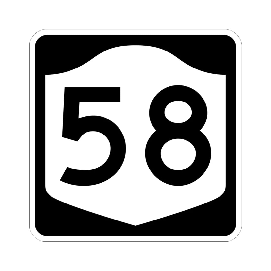 NY-58 (New York) (Road Sign) STICKER Vinyl Kiss-Cut Decal 6 Inch White - The Sticker Space