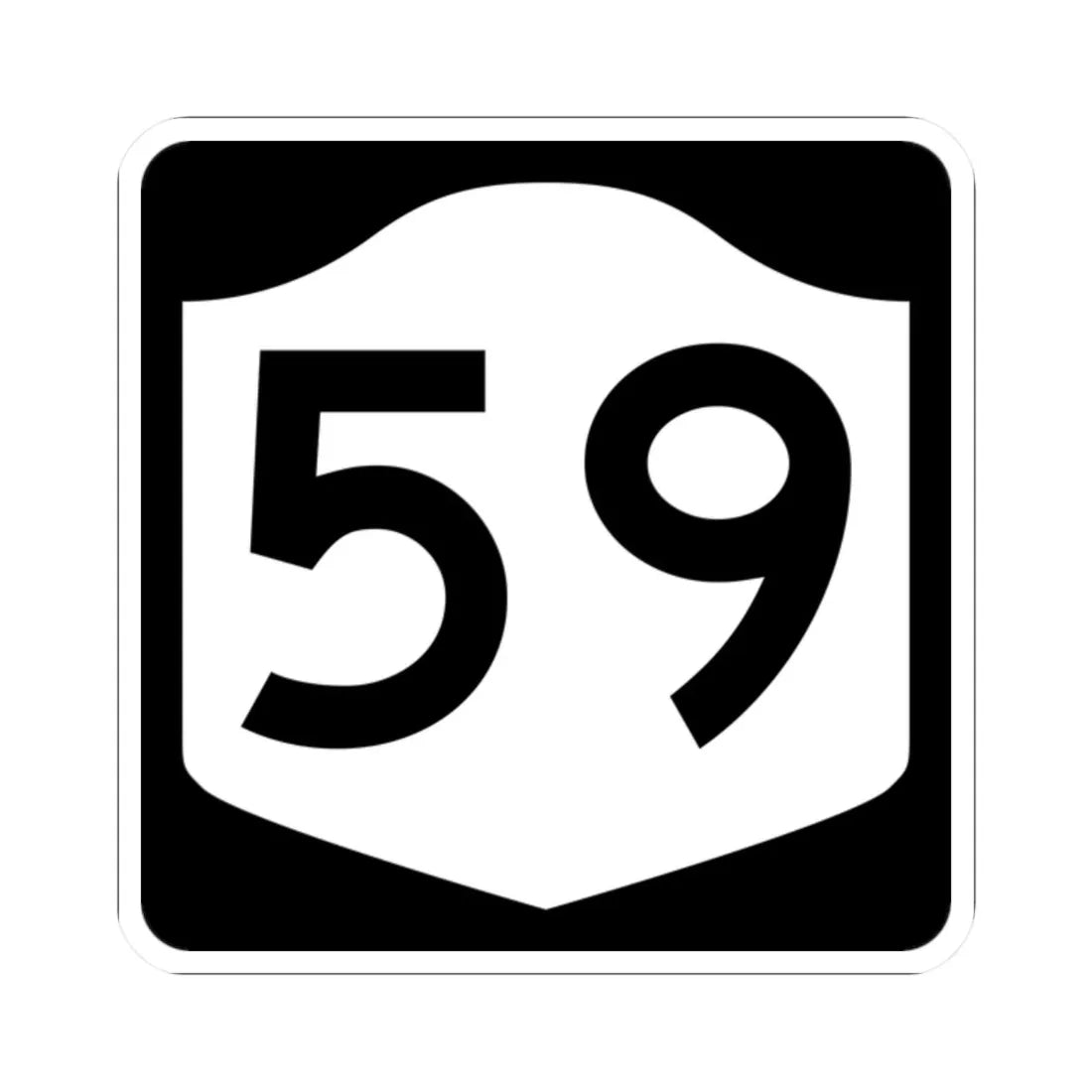 NY-59 (New York) (Road Sign) STICKER Vinyl Kiss-Cut Decal 2 Inch White - The Sticker Space