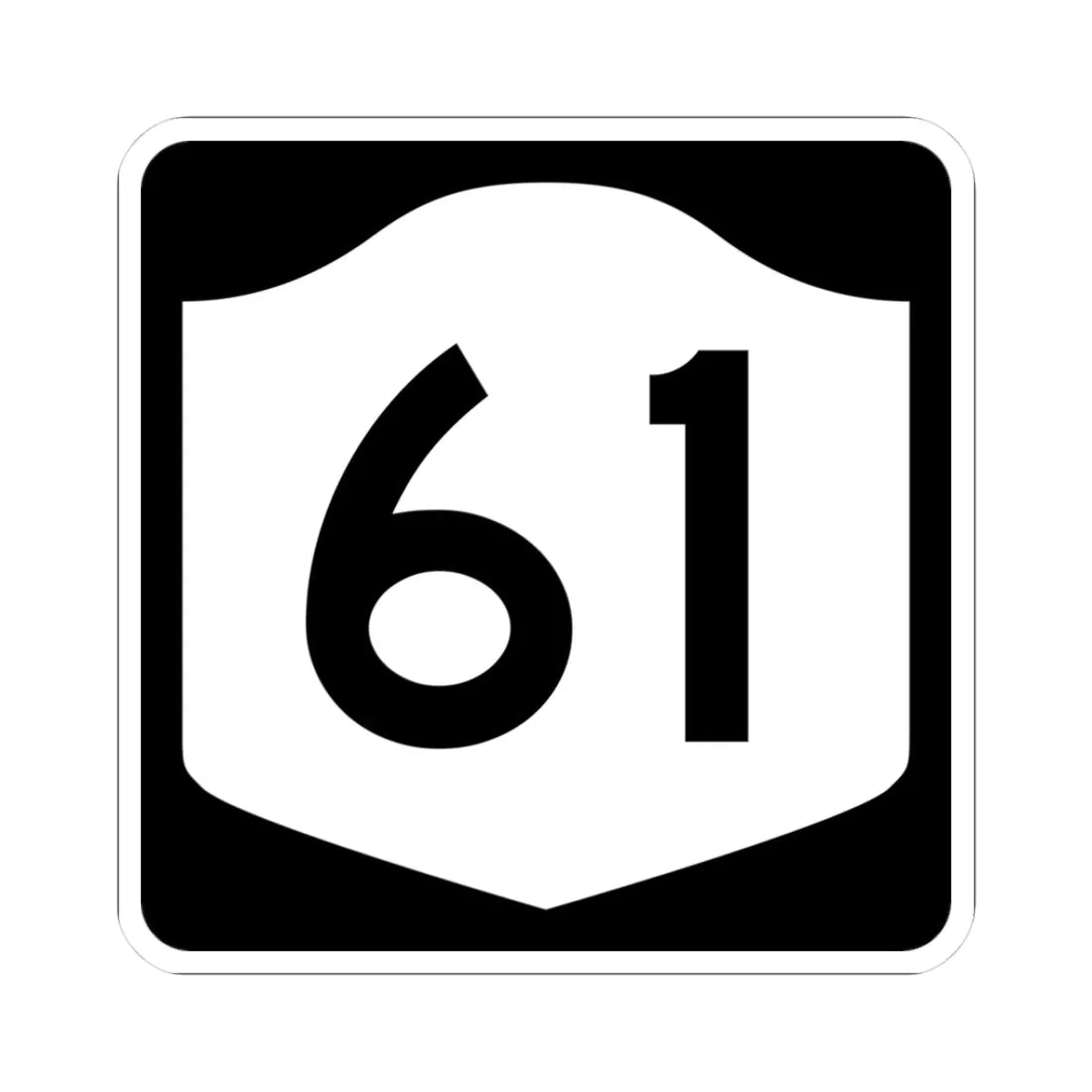 NY-61 (New York) (Road Sign) STICKER Vinyl Kiss-Cut Decal 3 Inch White - The Sticker Space