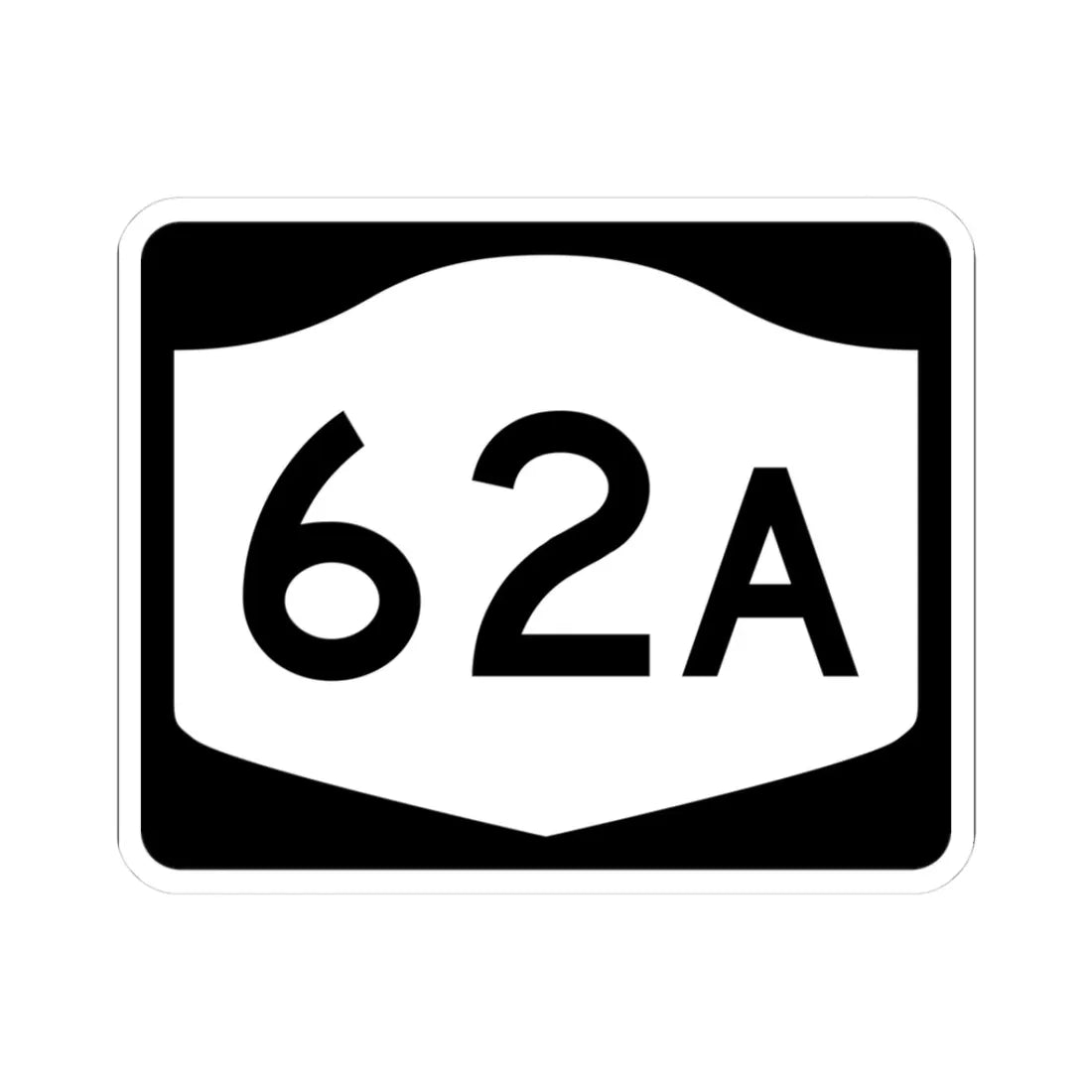 NY-62A (New York) (Road Sign) STICKER Vinyl Kiss-Cut Decal 3 Inch White - The Sticker Space