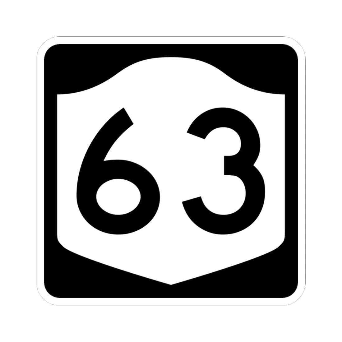 NY-63 (New York) (Road Sign) STICKER Vinyl Kiss-Cut Decal 3 Inch White - The Sticker Space