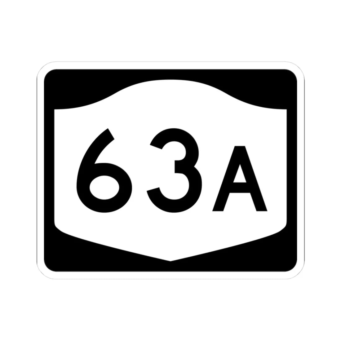 NY-63A (New York) (Road Sign) STICKER Vinyl Kiss-Cut Decal 3 Inch White - The Sticker Space