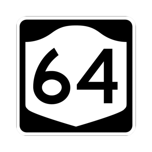 NY-64 (New York) (Road Sign) STICKER Vinyl Kiss-Cut Decal 2 Inch White - The Sticker Space