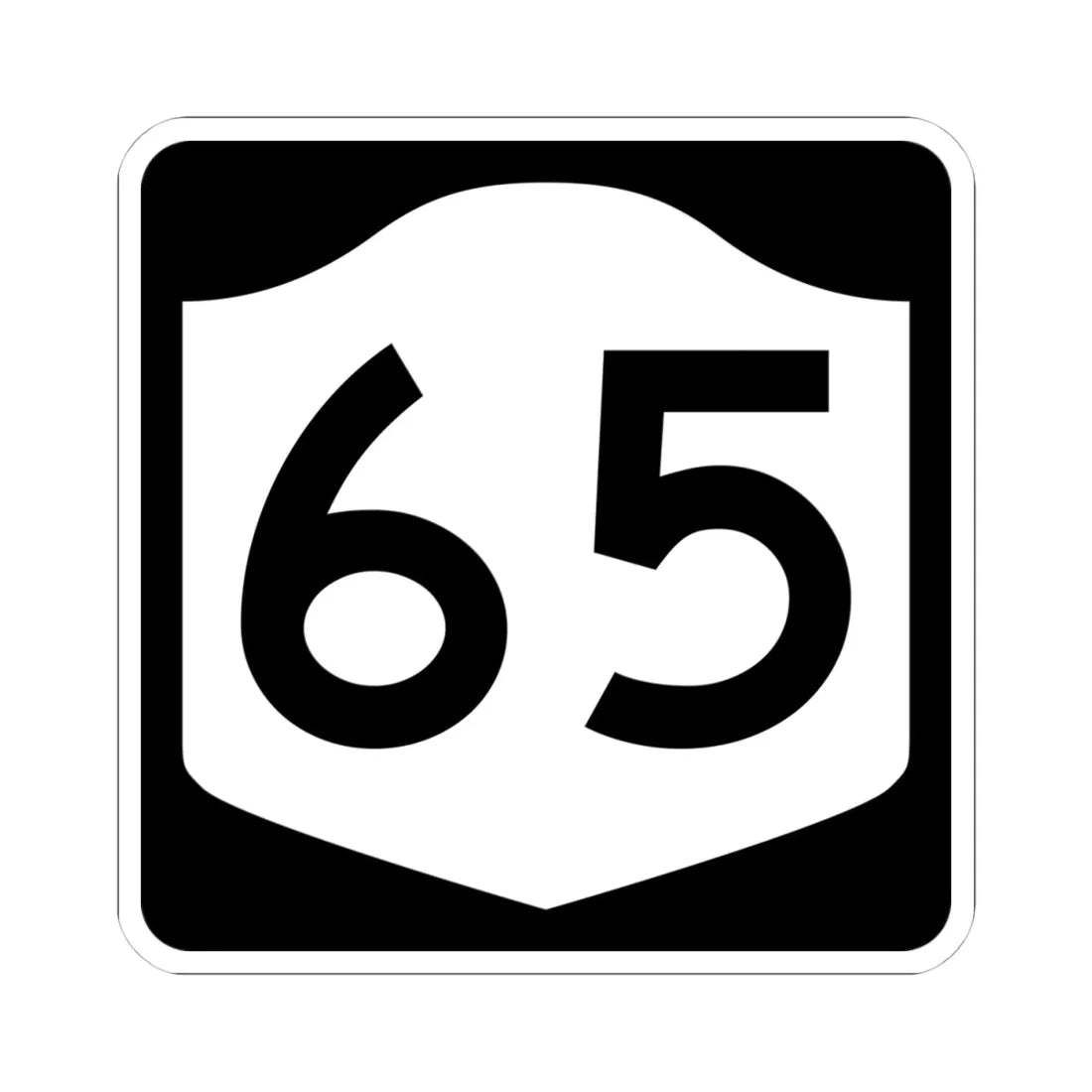 NY-65 (New York) (Road Sign) STICKER Vinyl Kiss-Cut Decal 4 Inch White - The Sticker Space