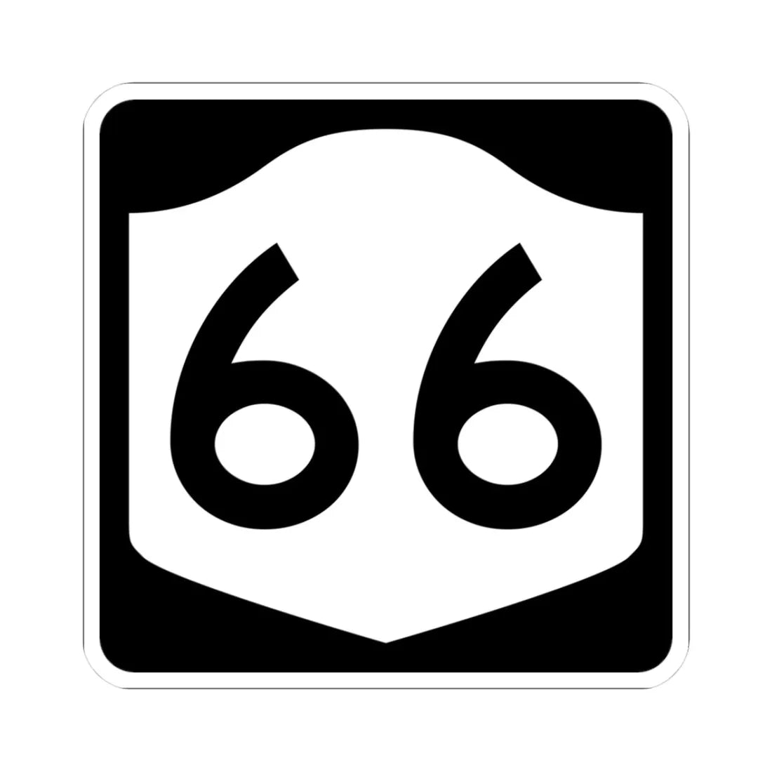 NY-66 (New York) (Road Sign) STICKER Vinyl Kiss-Cut Decal 3 Inch White - The Sticker Space