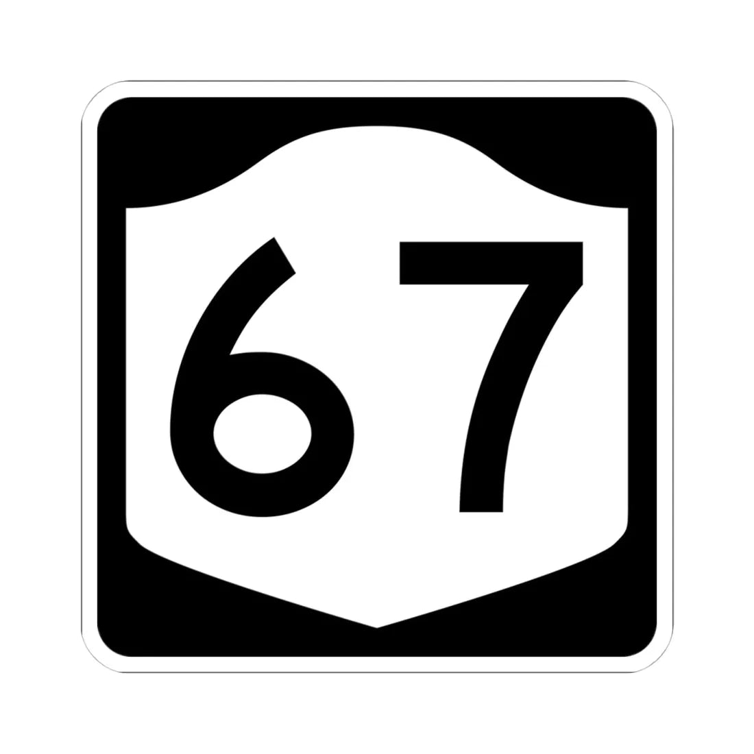 NY-67 (New York) (Road Sign) STICKER Vinyl Kiss-Cut Decal 4 Inch White - The Sticker Space