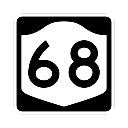 NY-68 (New York) (Road Sign) STICKER Vinyl Kiss-Cut Decal 2 Inch White - The Sticker Space