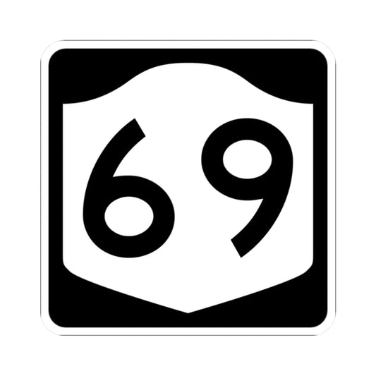 NY-69 (New York) (Road Sign) STICKER Vinyl Kiss-Cut Decal 2 Inch White - The Sticker Space