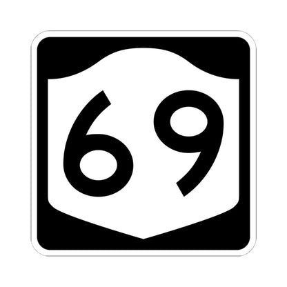 NY-69 (New York) (Road Sign) STICKER Vinyl Kiss-Cut Decal 6 Inch White - The Sticker Space