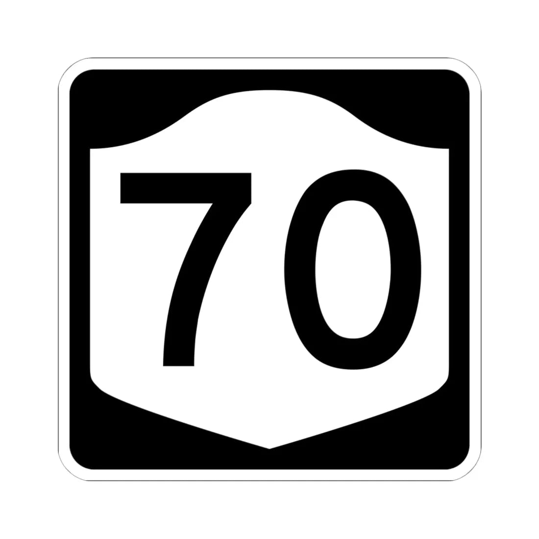 NY-70 (New York) (Road Sign) STICKER Vinyl Kiss-Cut Decal 6 Inch White - The Sticker Space